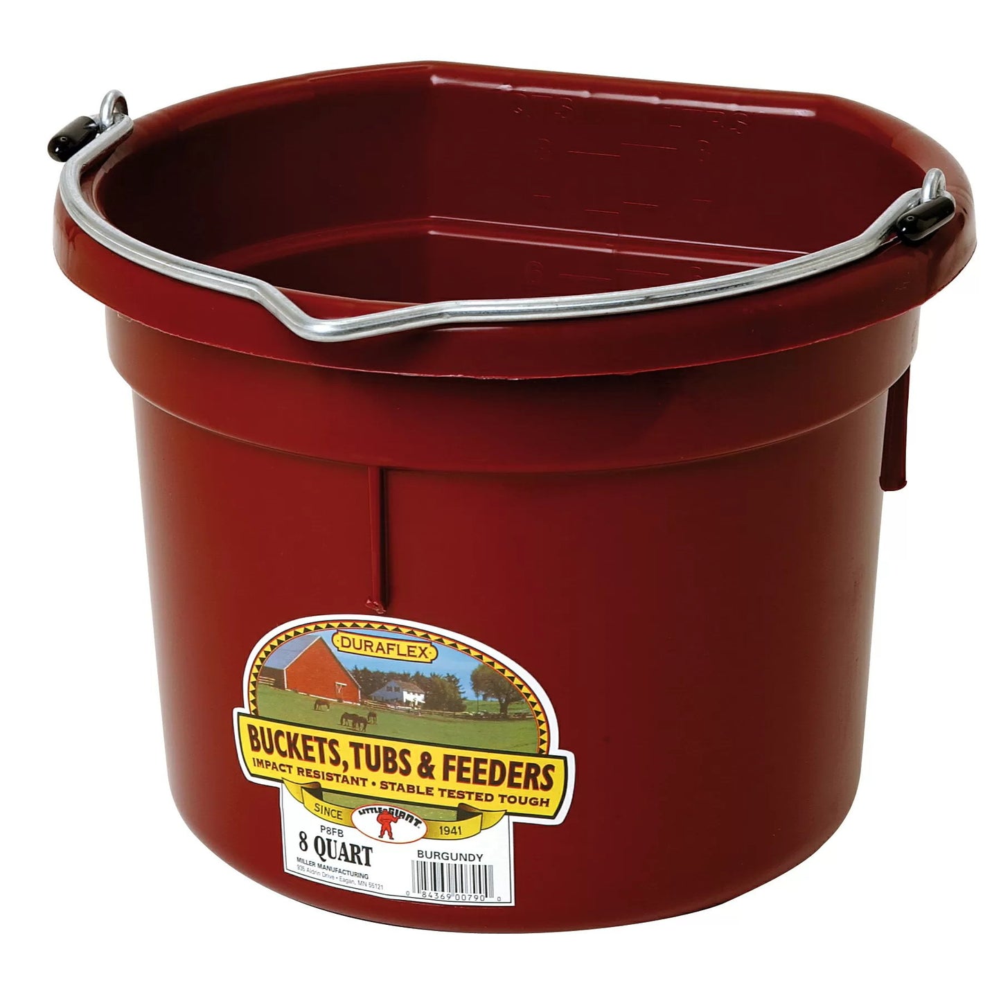 DuraFlex® Plastic Flat Back Bucket - 8 Quart