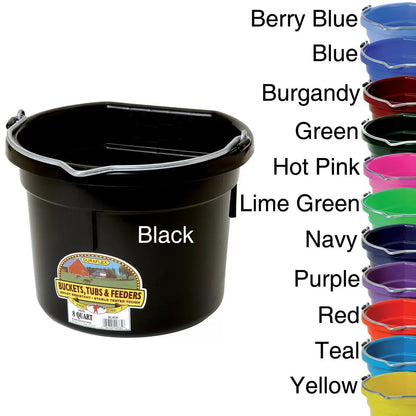 DuraFlex® Plastic Flat Back Bucket - 8 Quart