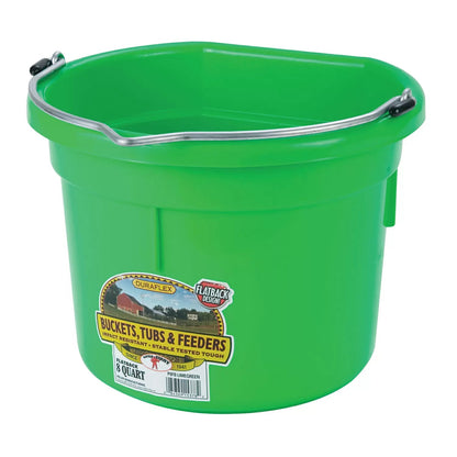 DuraFlex® Plastic Flat Back Bucket - 8 Quart