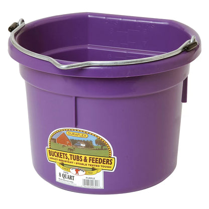 DuraFlex® Plastic Flat Back Bucket - 8 Quart