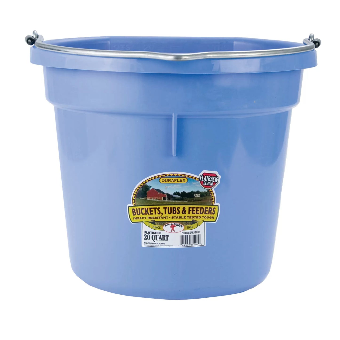 DuraFlex® Plastic Flat Back Bucket - 20 Quart