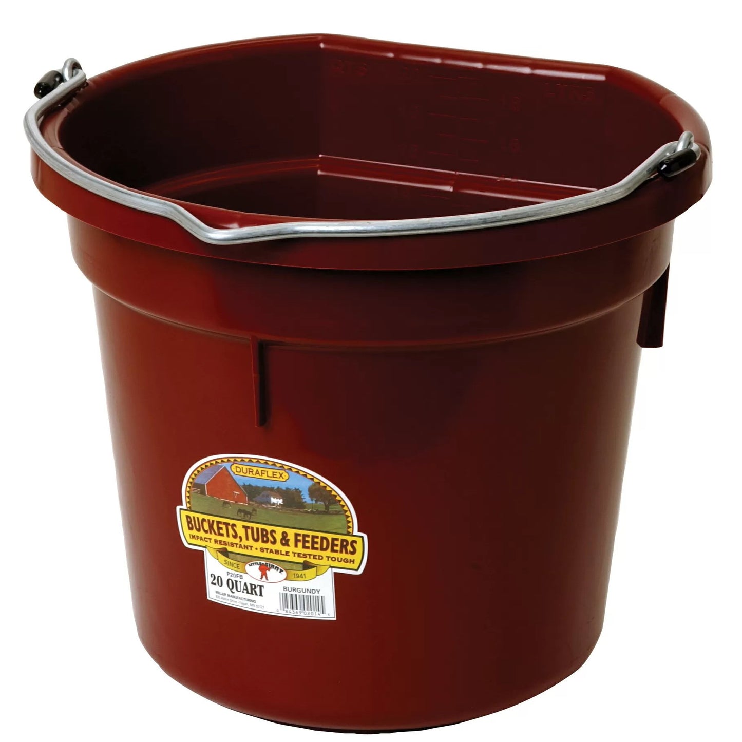 DuraFlex® Plastic Flat Back Bucket - 20 Quart