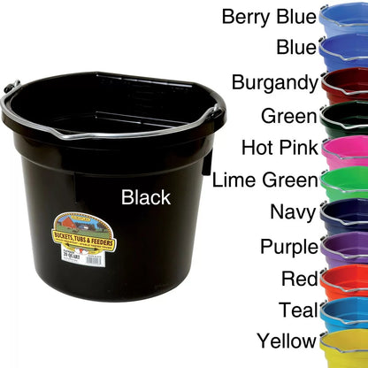 DuraFlex® Plastic Flat Back Bucket - 20 Quart