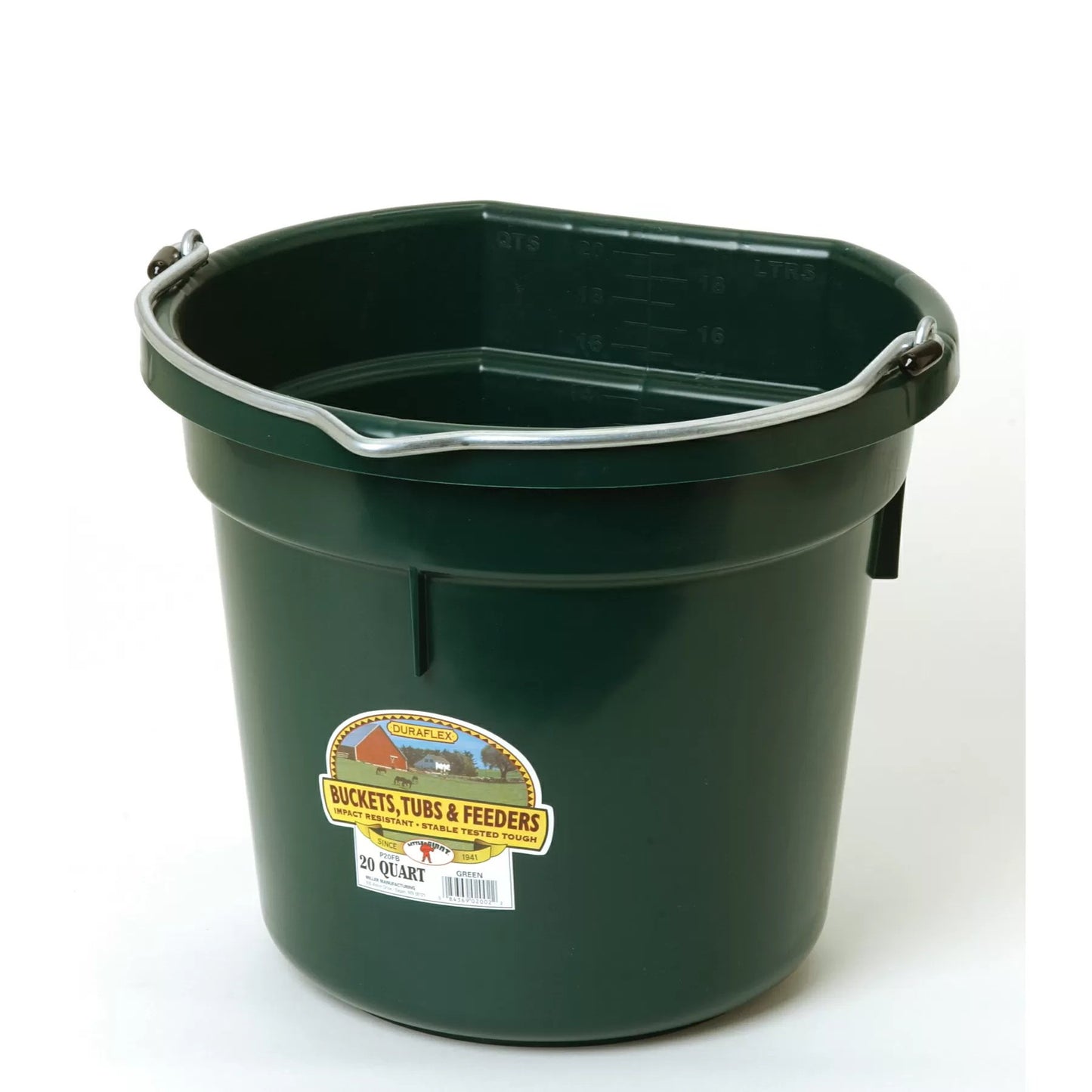 DuraFlex® Plastic Flat Back Bucket - 20 Quart