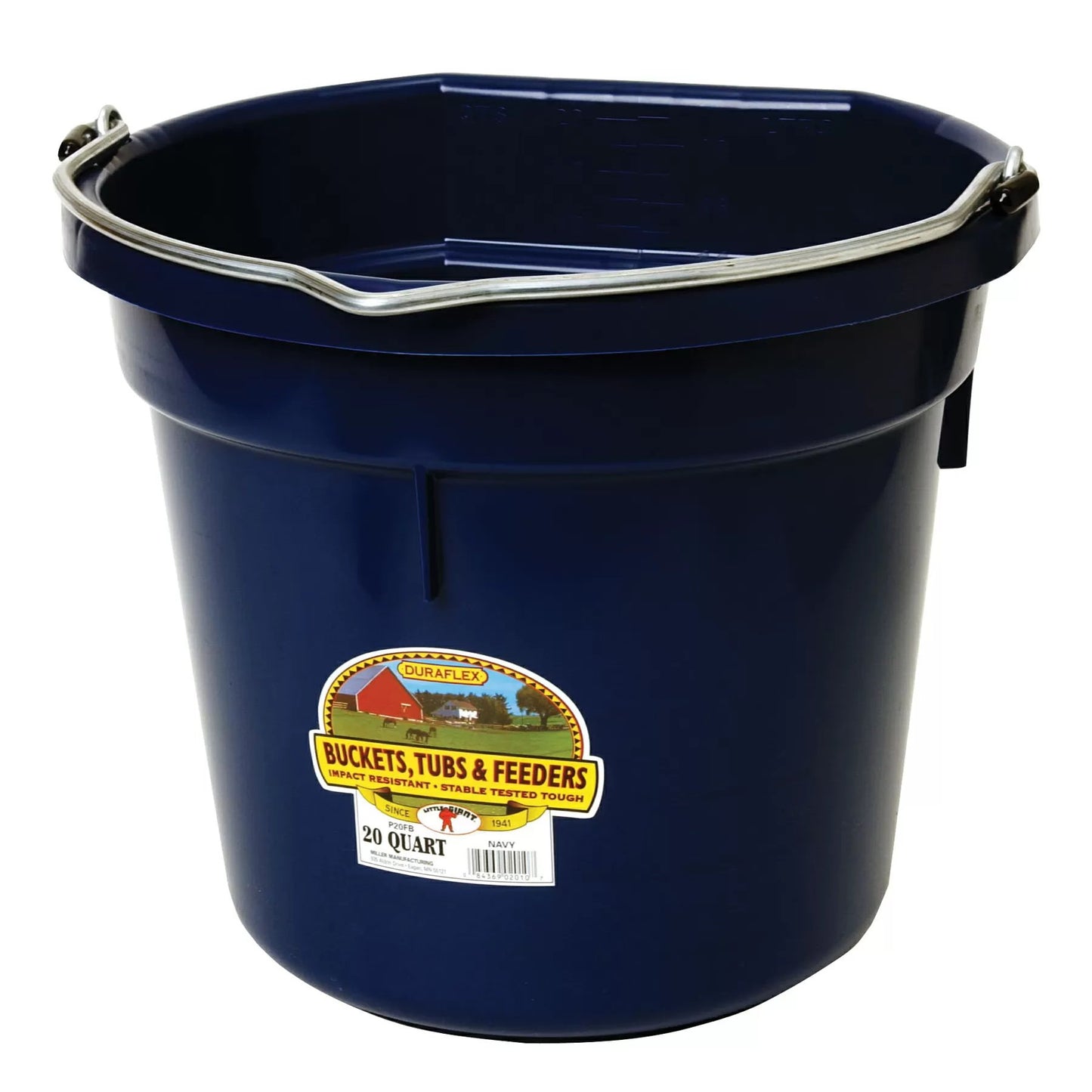 DuraFlex® Plastic Flat Back Bucket - 20 Quart