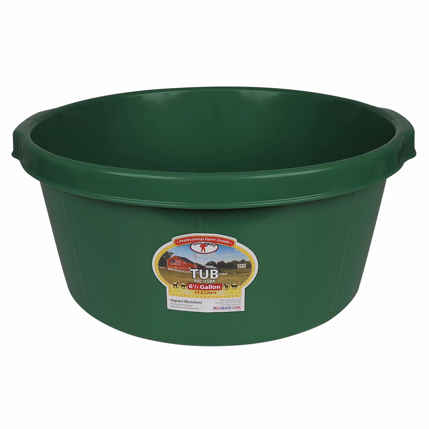 Little Giant® Duraflex® 6.5 Gallon Green Plastic Tub