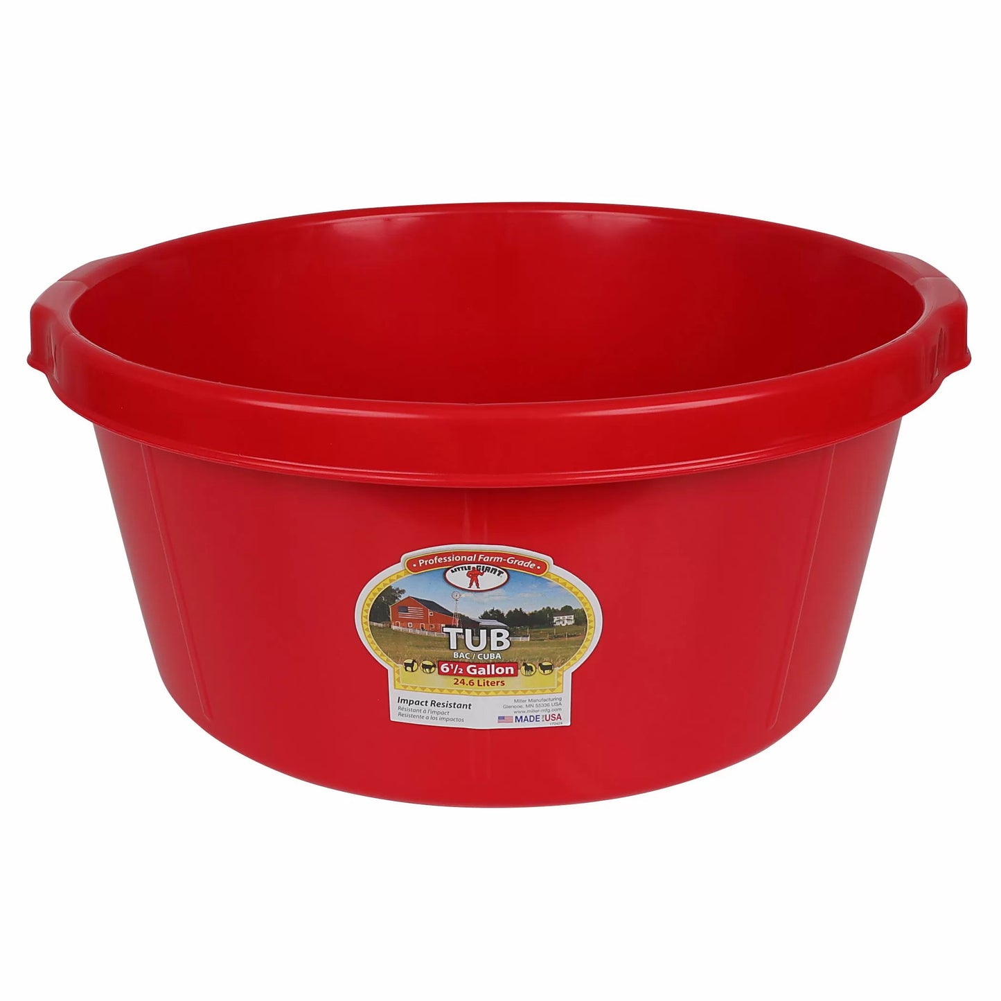 Little Giant® Duraflex® 6.5 Gallon Red Plastic Tub