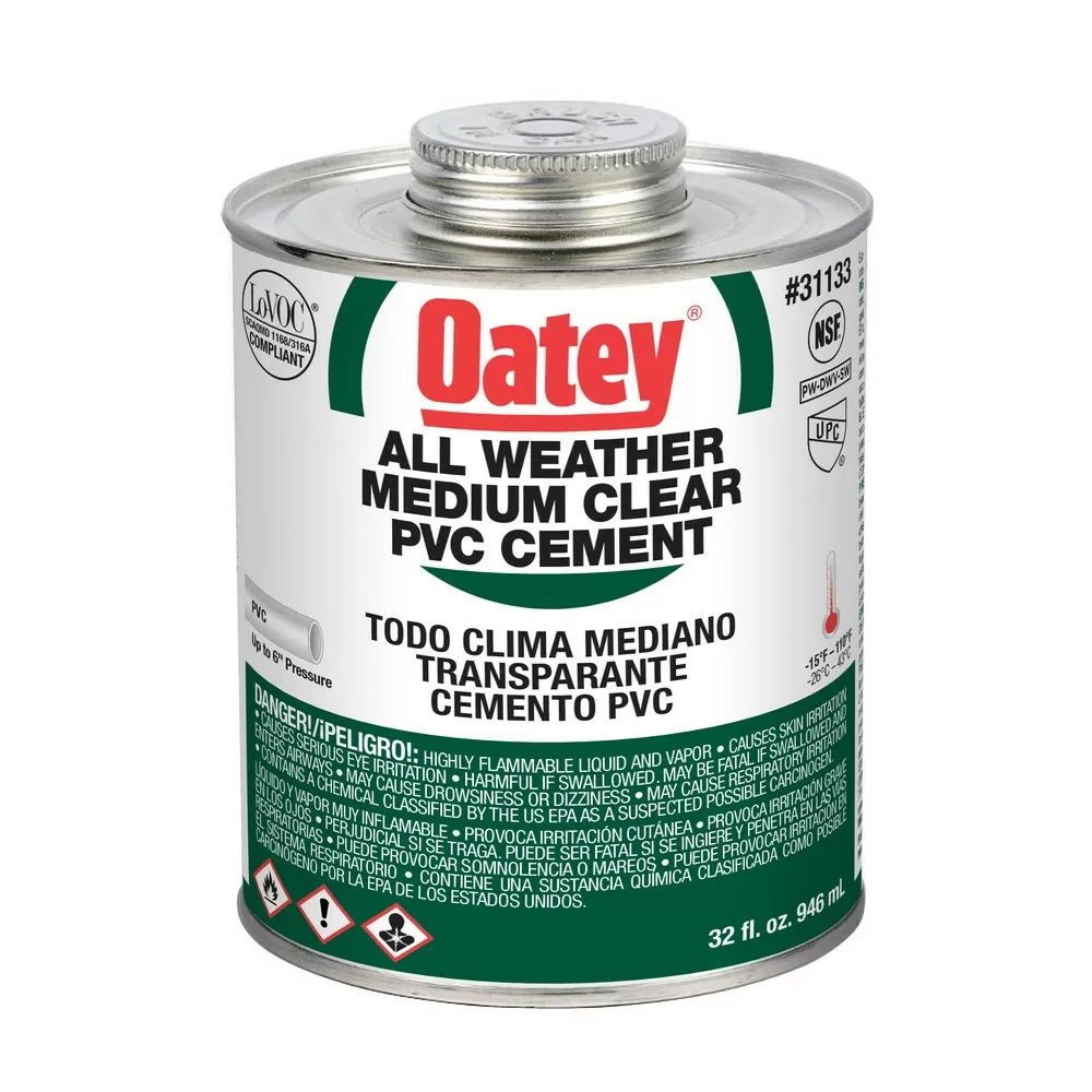 Oatey® All Weather Clear PVC Cement - 32 oz.