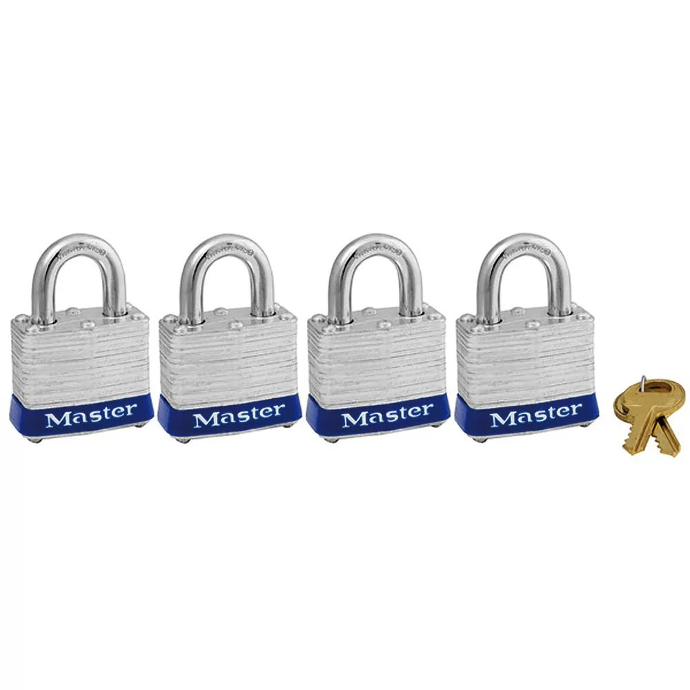 Master Lock® 1 9/16" Laminated Padlock (set of 4)