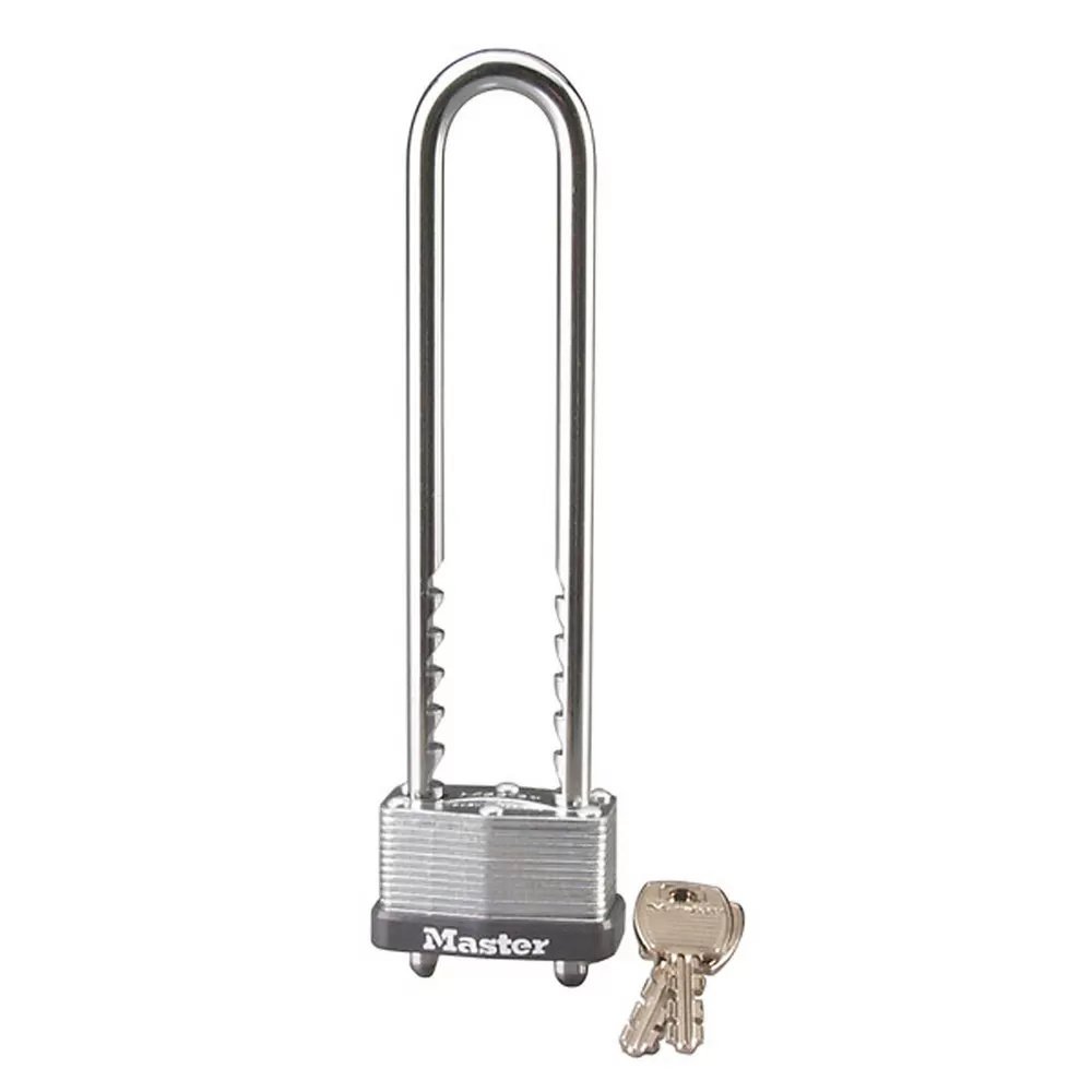 Master Lock® Long Shackle Laminated Steel Padlock 1 3/4"