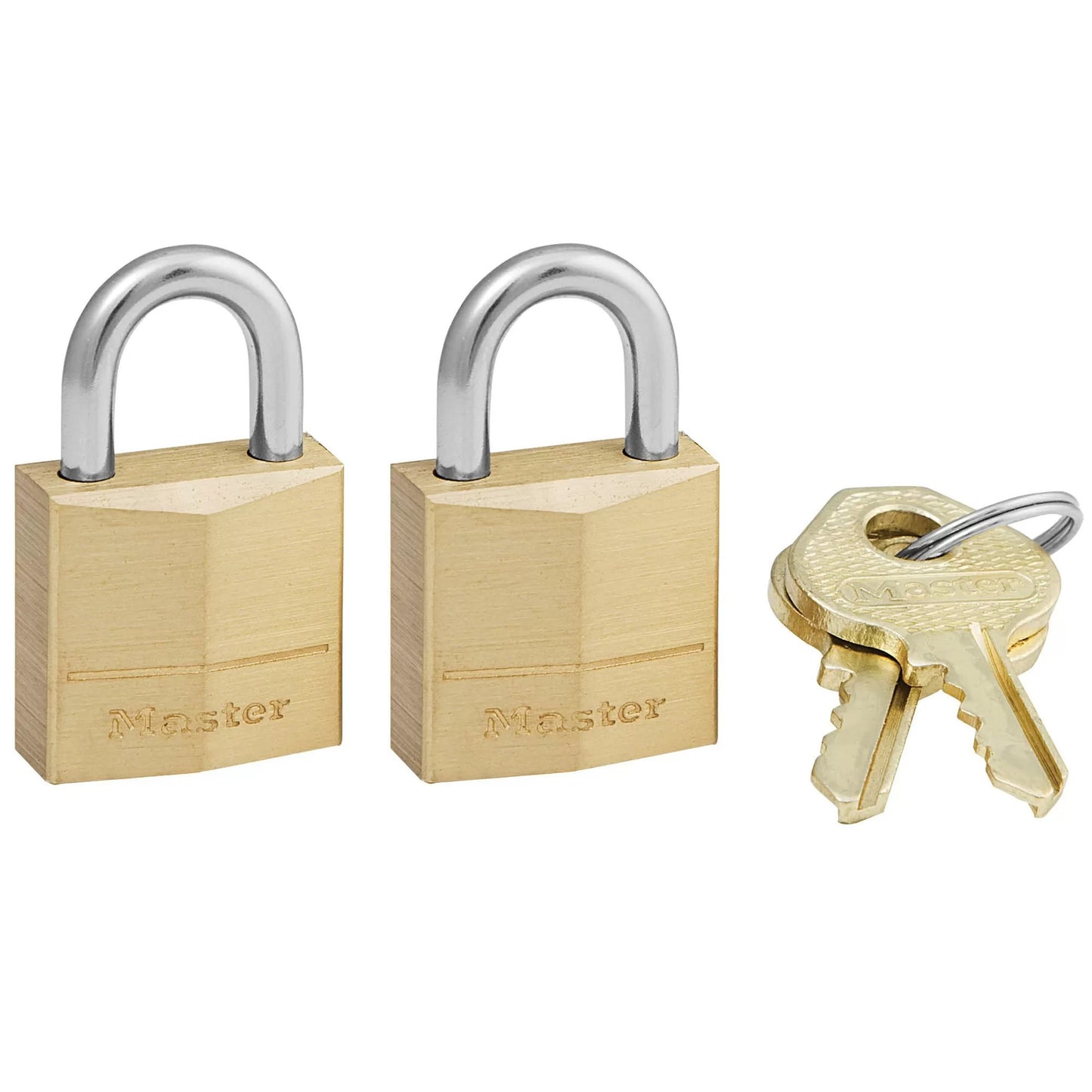 Master Lock® 3/4" Solid Brass Body Padlock, 2 Pack