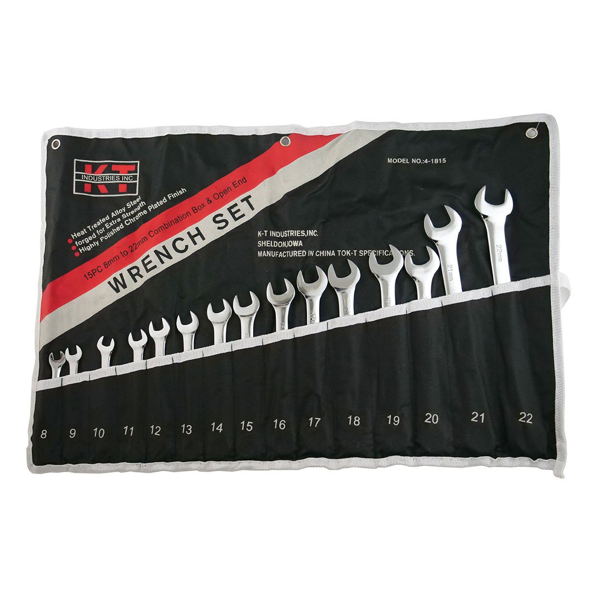 K-T Industries® Metric 15 Piece Combination Wrench Set