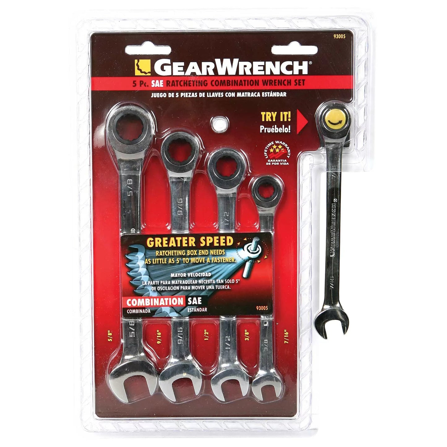 GearWrench® 5-Piece SAE Ratcheting Wrench Set