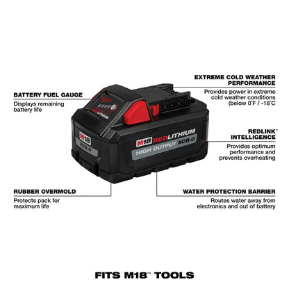 Milwaukee® Tool M18™ REDLITHIUM™ High Output™ XC8.0 Battery Pack