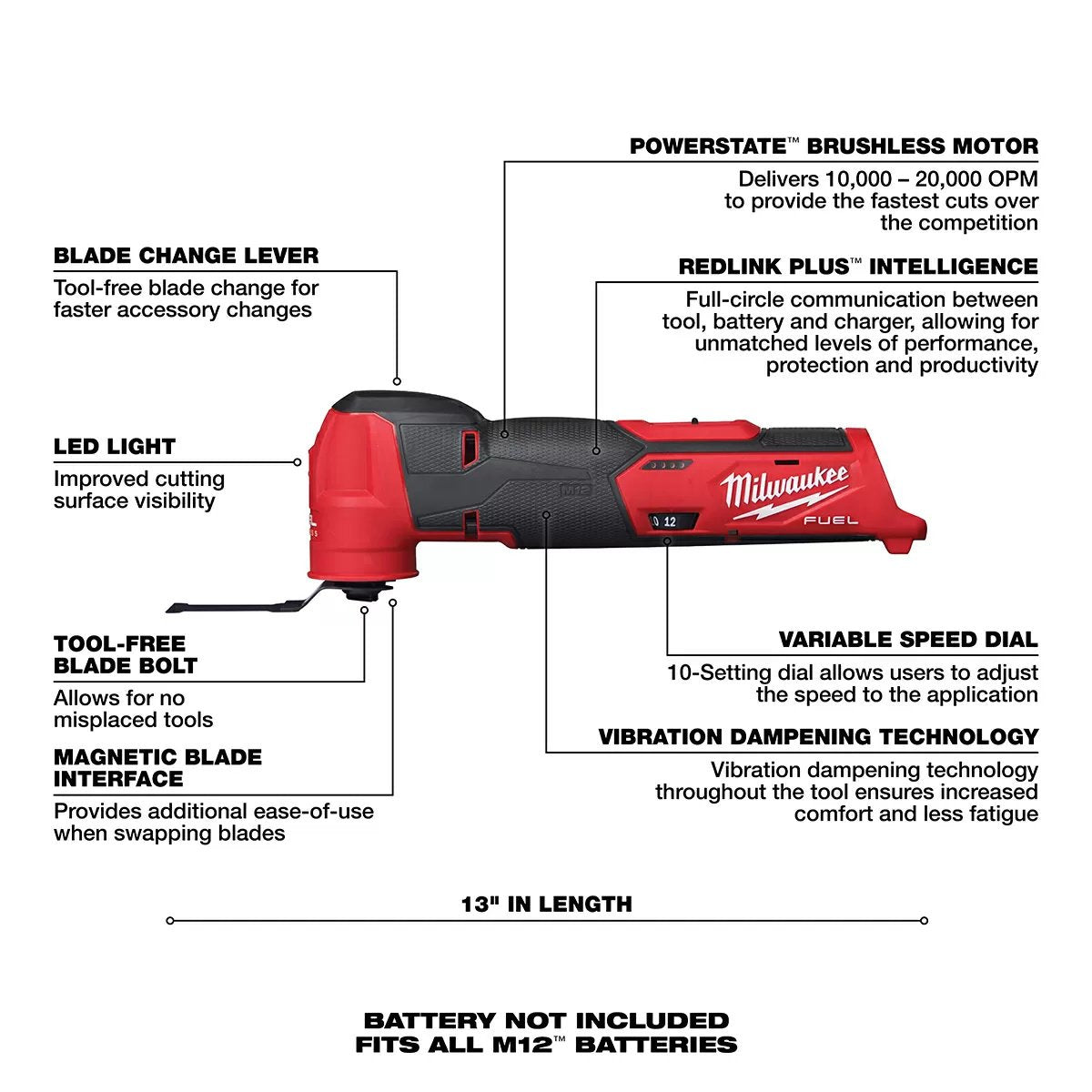 Milwaukee® Tool M12 FUEL™ Oscillating Multi-Tool