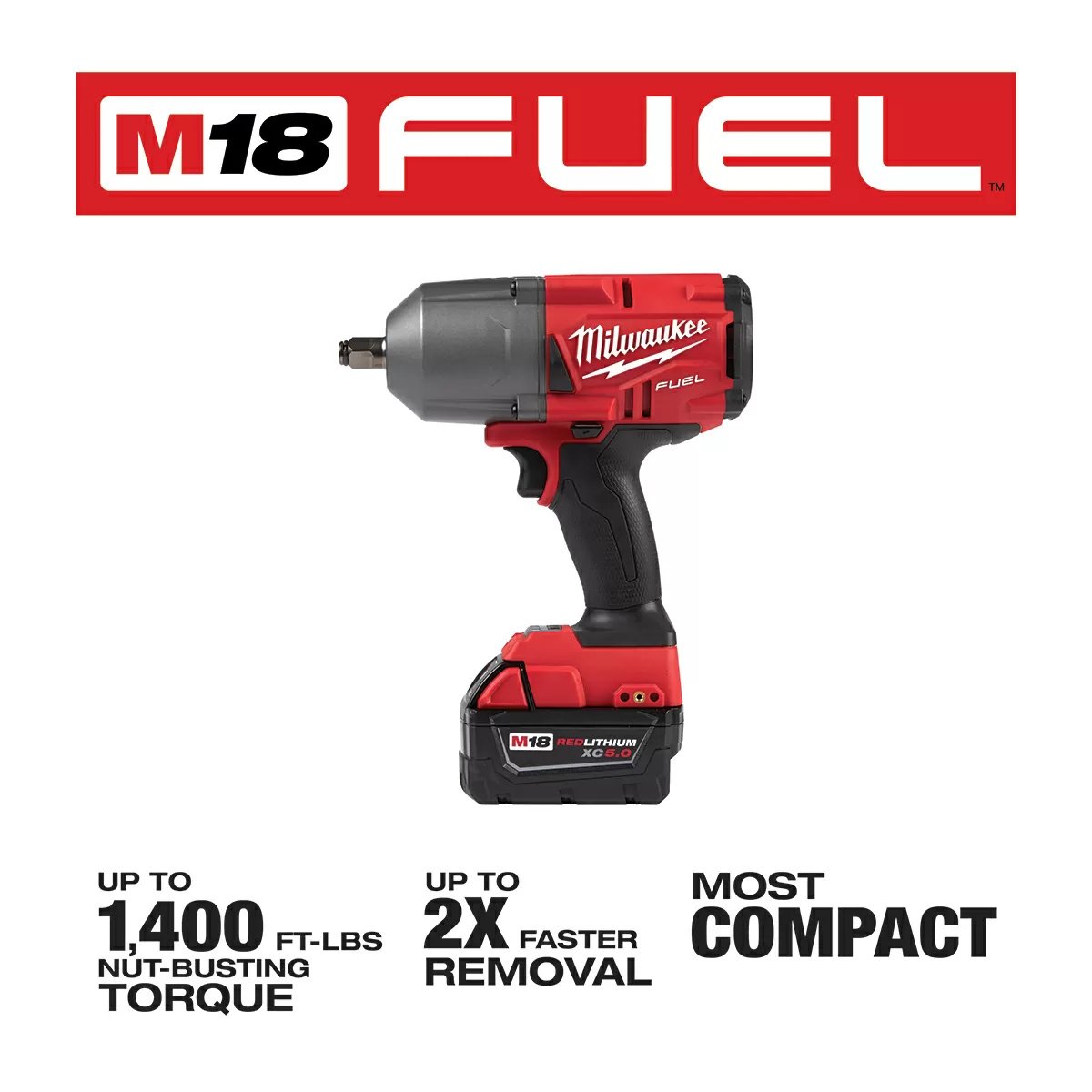 Milwaukee® Tool M18 FUEL™ 1/2" High-Torque Impact Wrench Kit