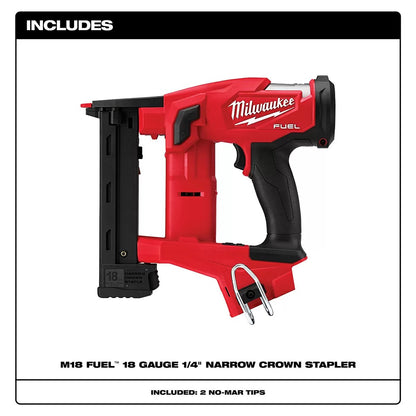 Milwaukee® Tool M18 FUEL™ 18 Gauge 1/4" Narrow Crown Stapler - Tool ONLY