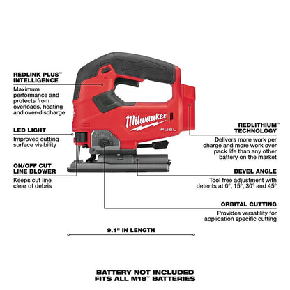 Milwaukee® Tool M18 FUEL™ D-Handle Jigsaw - Tool ONLY