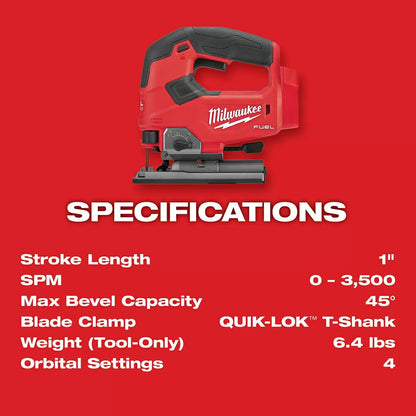 Milwaukee® Tool M18 FUEL™ D-Handle Jigsaw - Tool ONLY