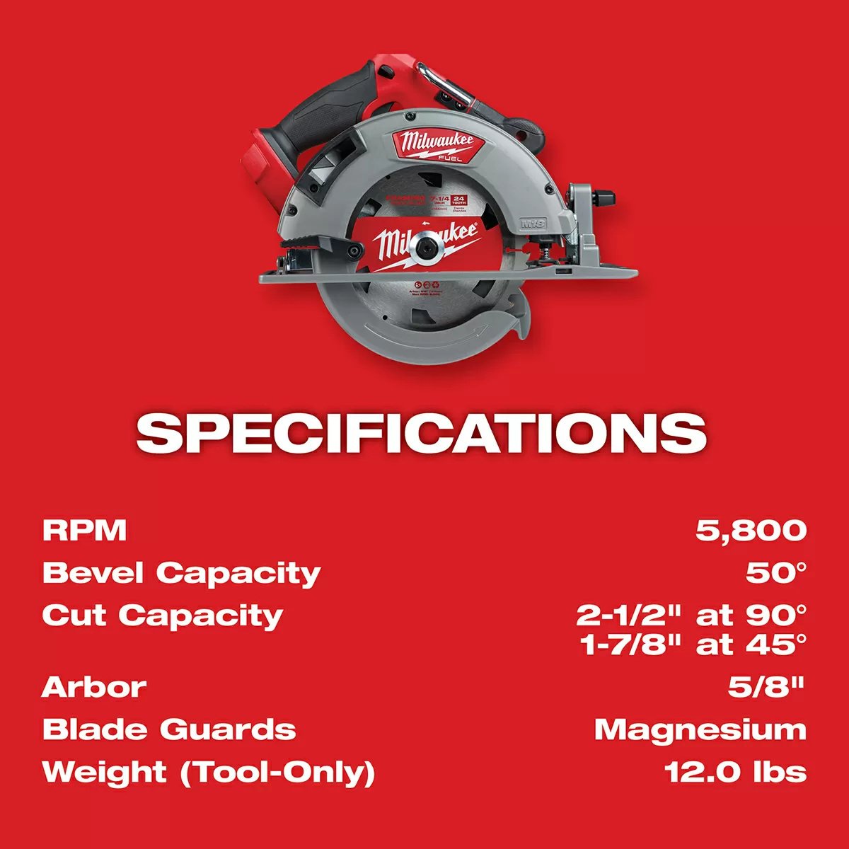 Milwaukee® Tool M18 FUEL™ Circular Saw - 7 1/4" Blade