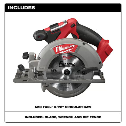 Milwaukee® Tool M18 FUEL™ Circular Saw - 6 1/2" Blade - Tool ONLY