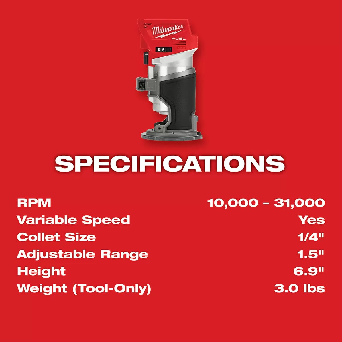 Milwaukee® Tool M18 FUEL™ Compact Router - Tool Only