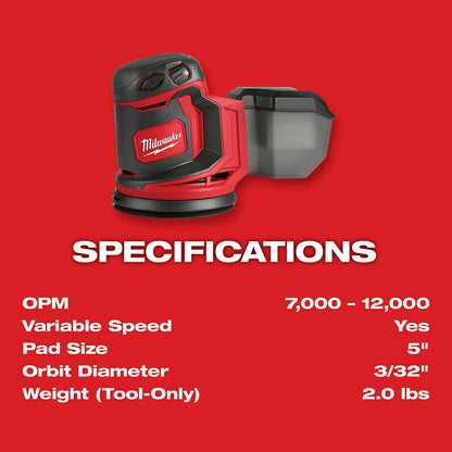 Milwaukee® Tool M18™ Random Orbit Sander - Tool ONLY