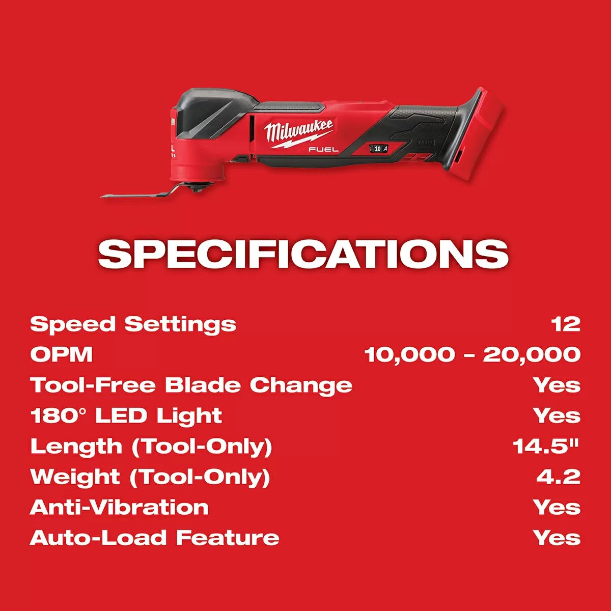 MIlwaukee® Tool M18 FUEL™ Oscillating Multi-Tool