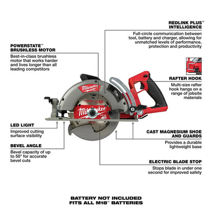 Milwaukee® Tool M18 FUEL™ Rear Handle Circular Saw - 7 1/4" Blade