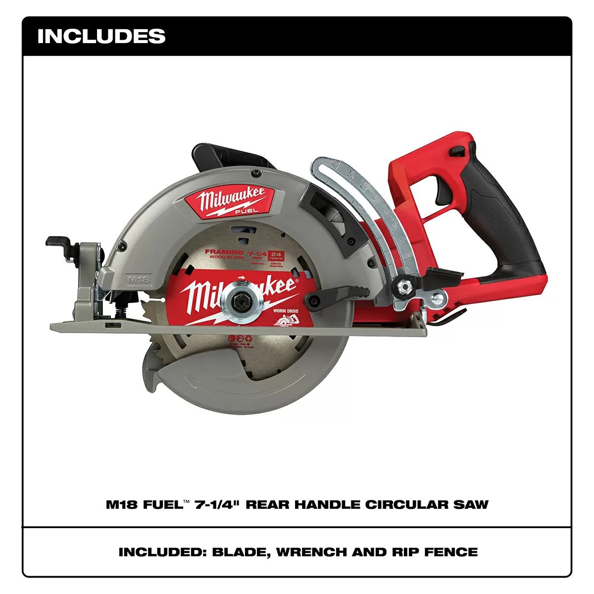 Milwaukee® Tool M18 FUEL™ Rear Handle Circular Saw - 7 1/4" Blade