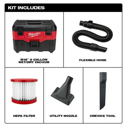 Milwaukee® Tool M18™ 2-Gallon Wet/Dry Vacuum