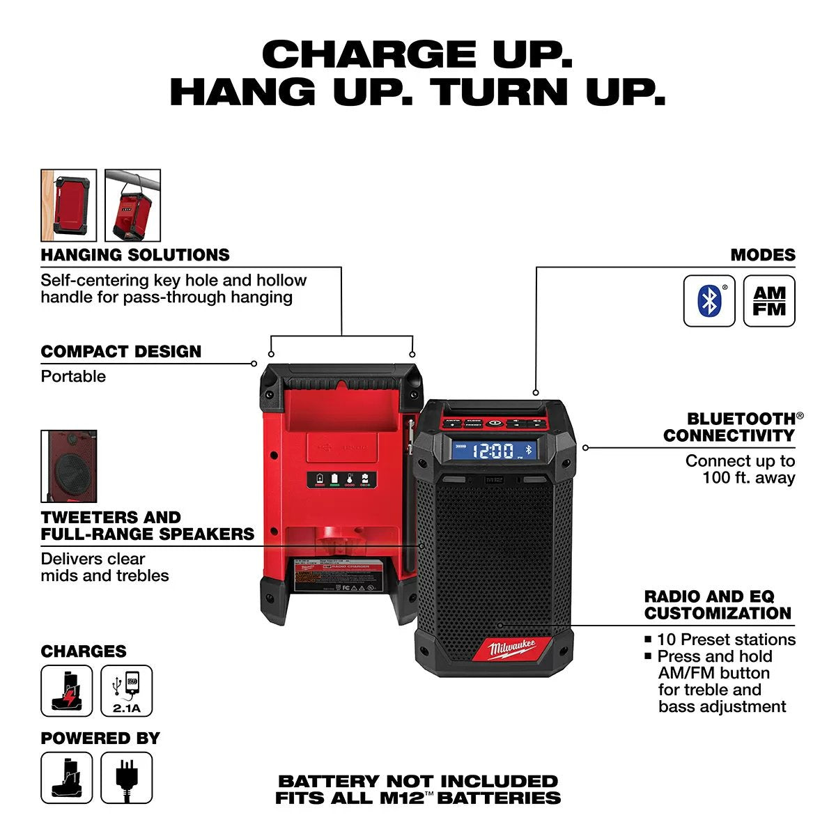 Milwaukee® Tool M12™ Radio + Charger