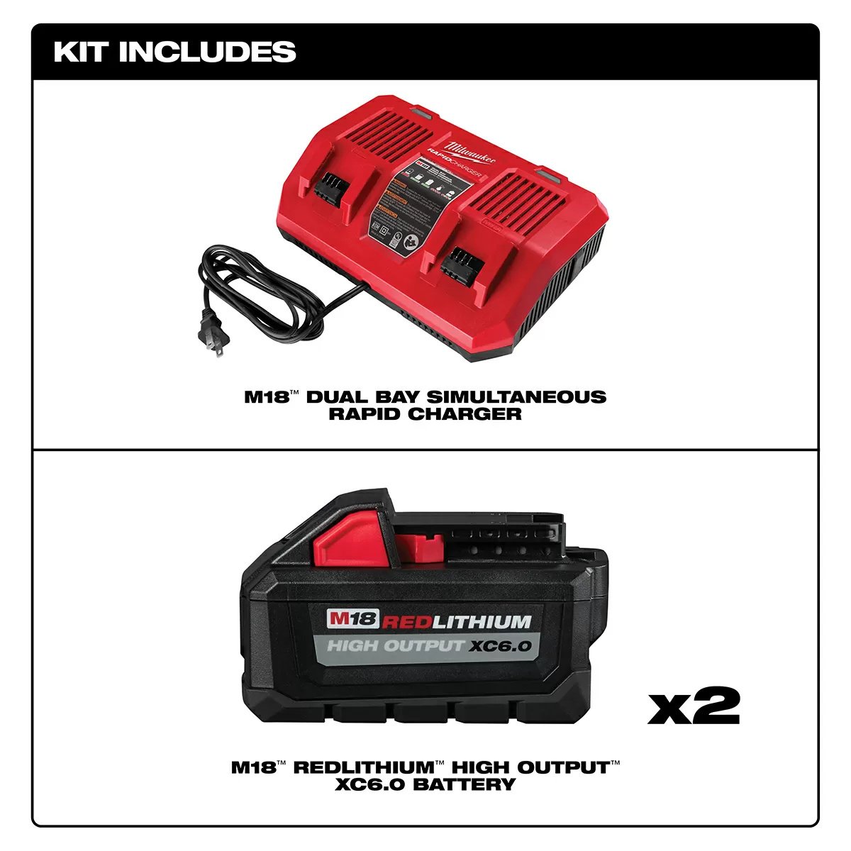 Milwaukee® Tool M18™ Dual Bay Simultaneous Rapid Charger