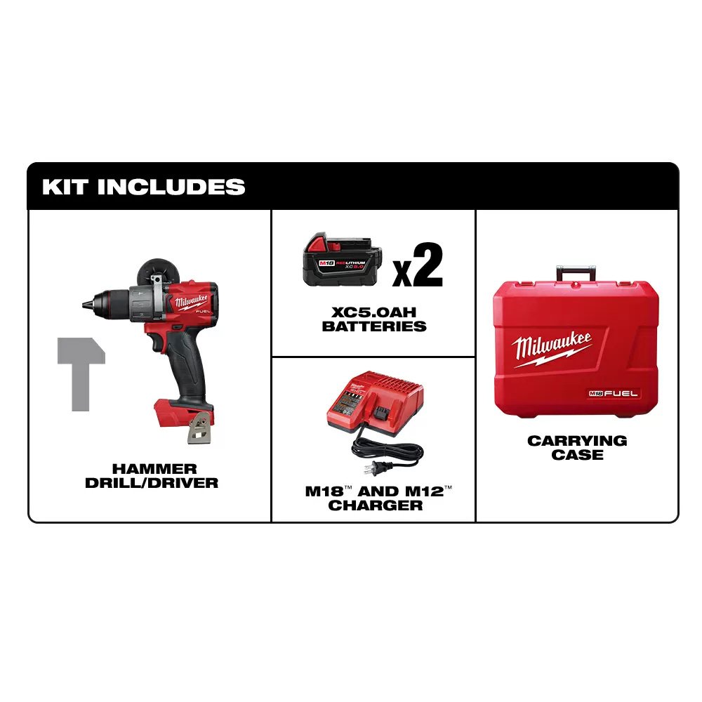 Milwaukee® Tool M18 FUEL™ 1/2" Hammer Drill Kit