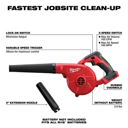 MIlwaukee® Tool M18™ Compact Blower - TOOL ONLY