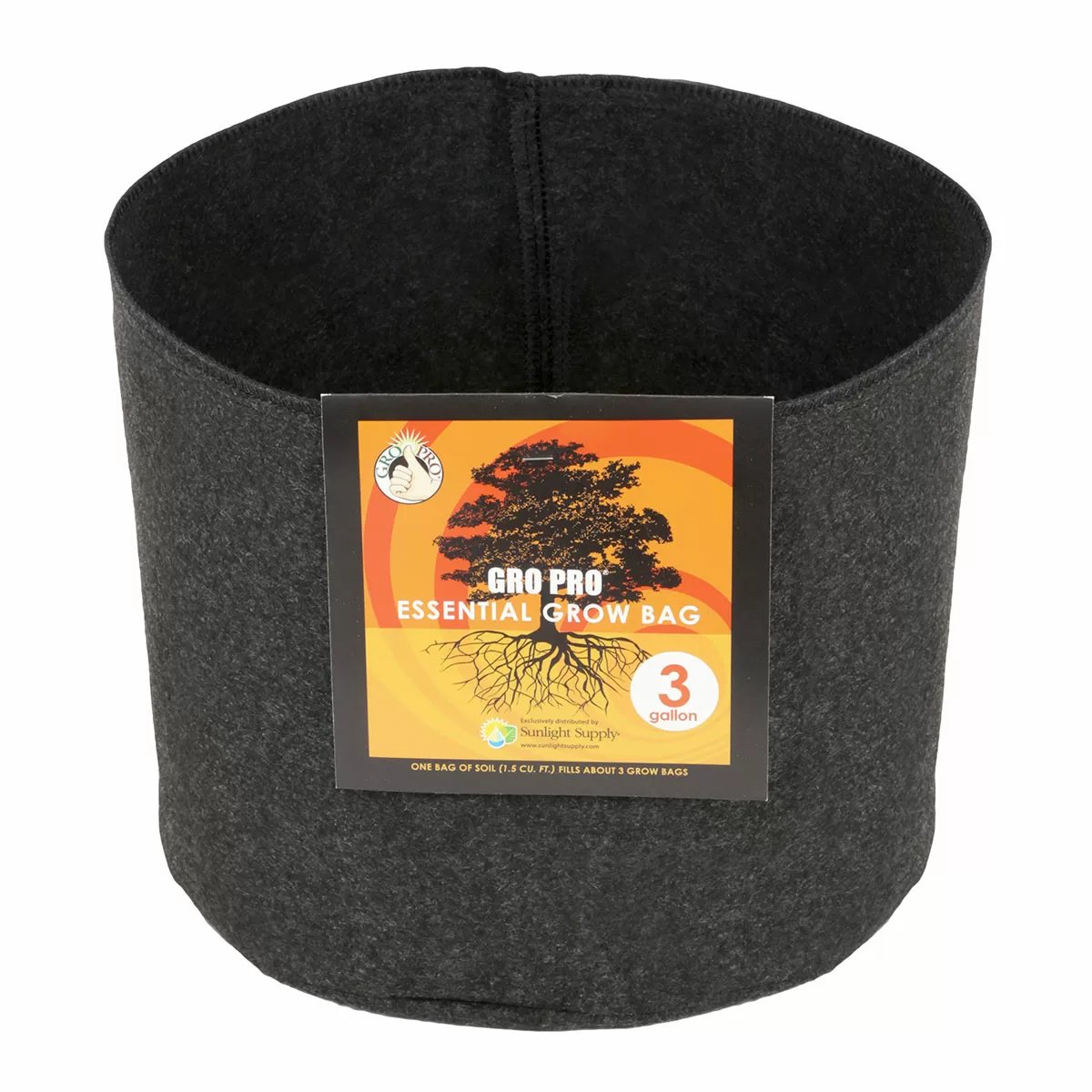 Gro Pro® Essential Round Black Fabric Pot