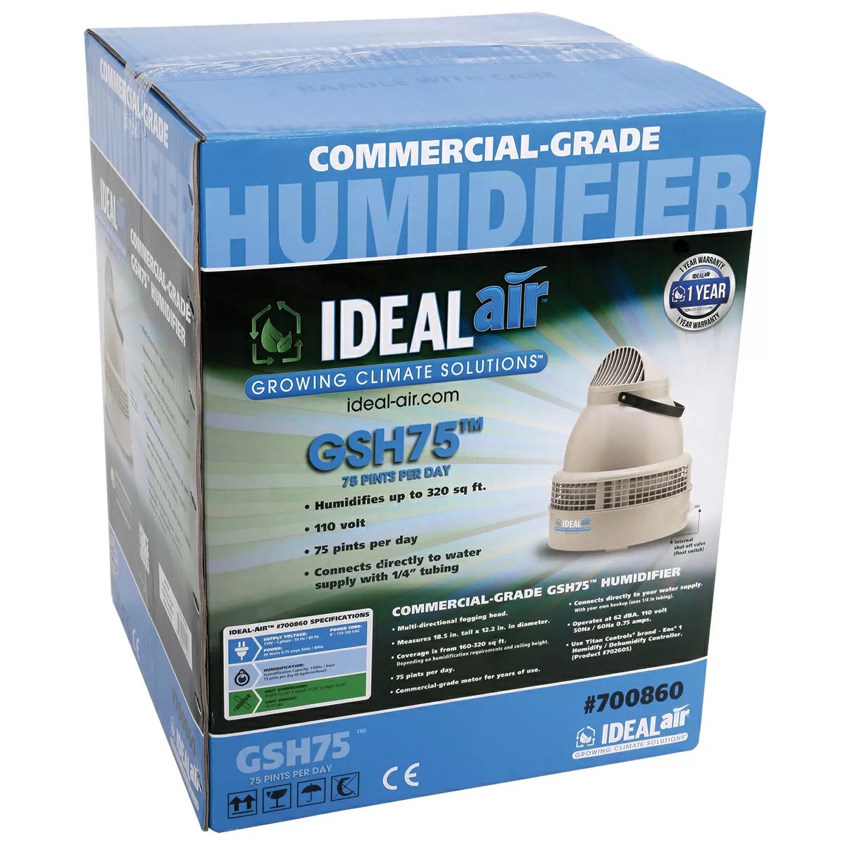 Ideal-Air Commercial-Grade Humidifier - 75 Pints