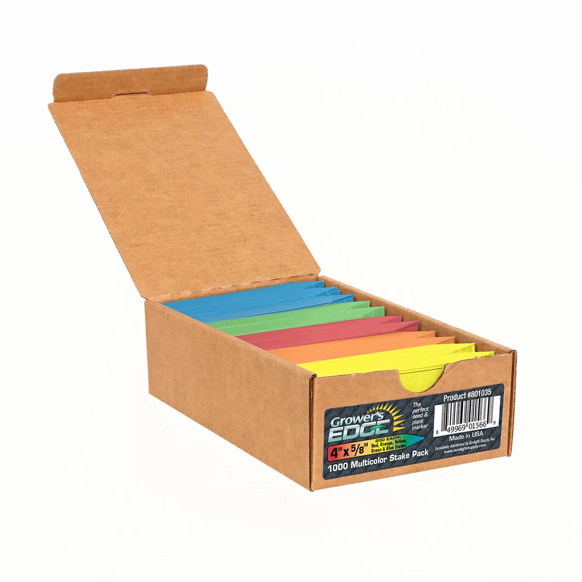 Grower's Edge® Multi-Colored Plant Stakes - 1,000 Box