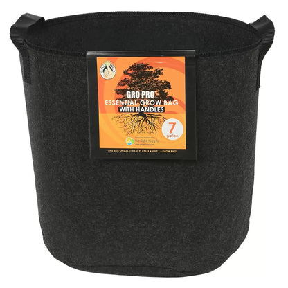 Gro Pro® Essential Round Black Fabric Pot w/Handles