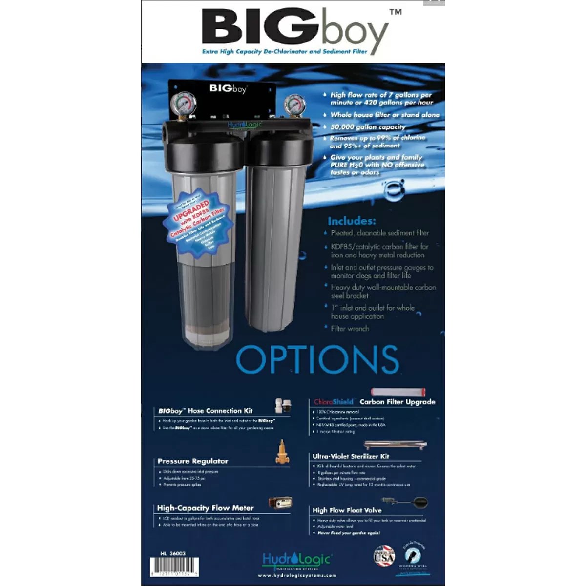 Hydro-Logic® BIGboy™ Dechlorinator & Sediment System w/KDF85/Catalytic Carbon Filter