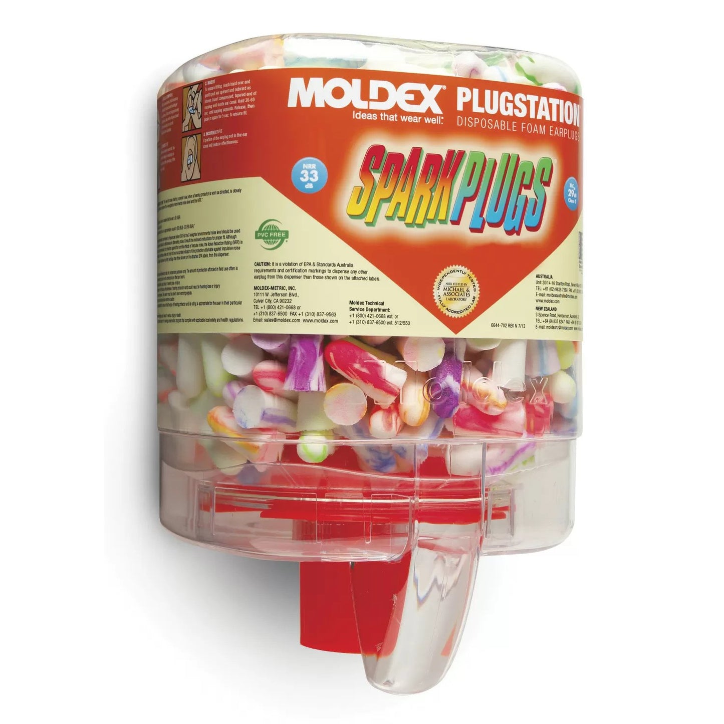 Moldex® PlugStation® SparkPlugs® Earplug Dispenser - Holds 250 Pairs