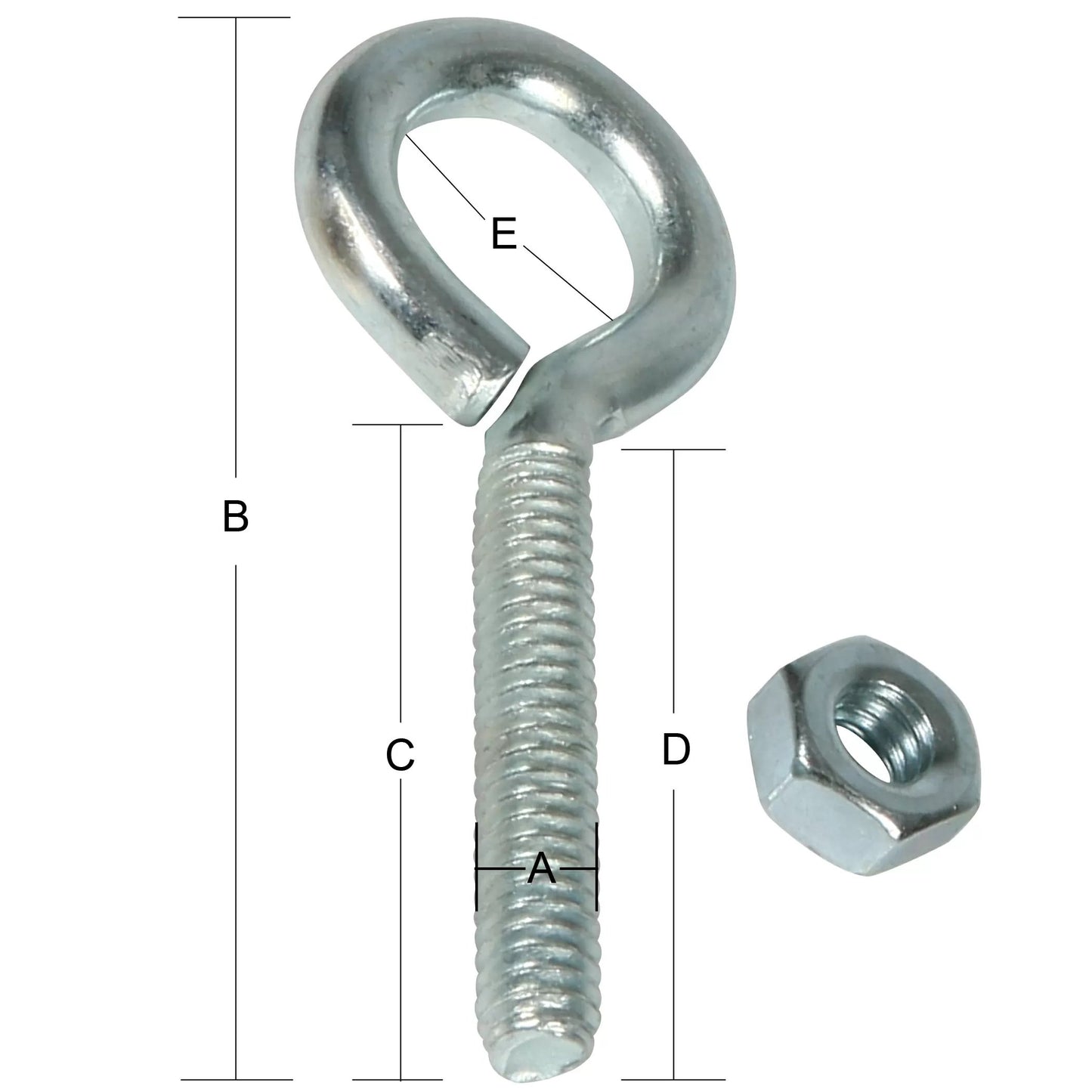 Zinc Eye Bolt 1/4" x 2 1/2"