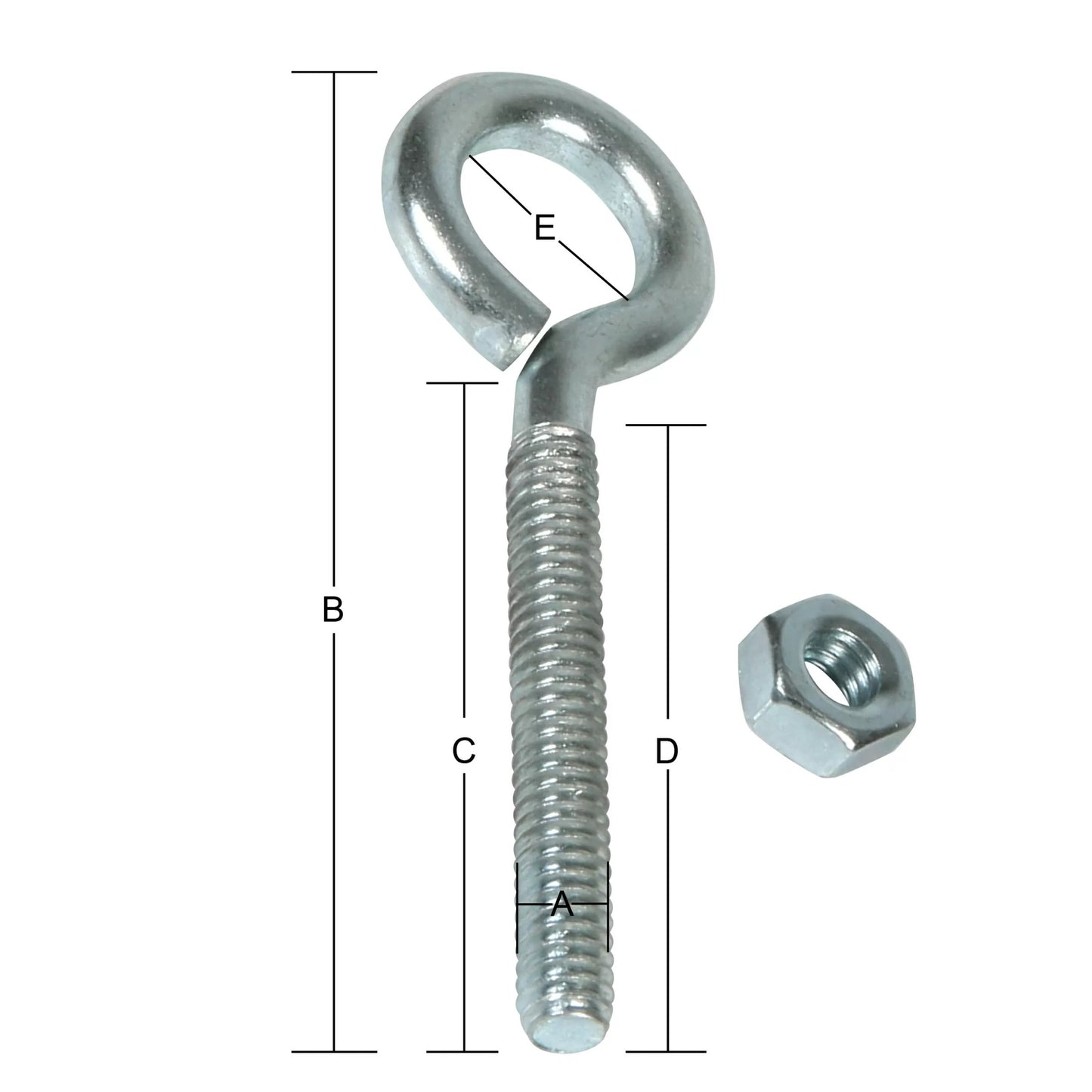 Zinc Eye Bolt 1/4" x 3"