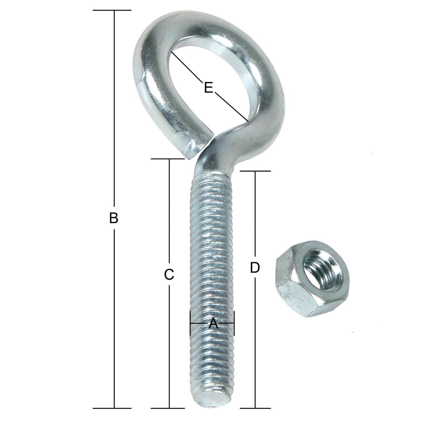 Zinc Eye Bolt 5/16"  x 3 1/4"