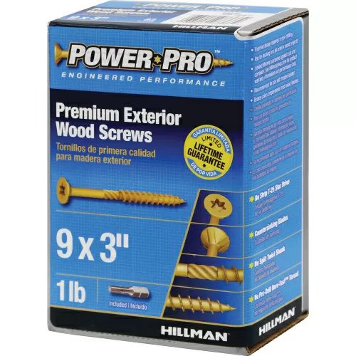 9 x 3" Power Pro™ Outdoor Wood Screw - Star Drive - Ceramic Coated - 1 lb. Box