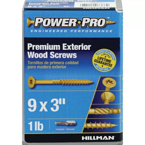 9 x 3" Power Pro™ Outdoor Wood Screw - Star Drive - Ceramic Coated - 1 lb. Box