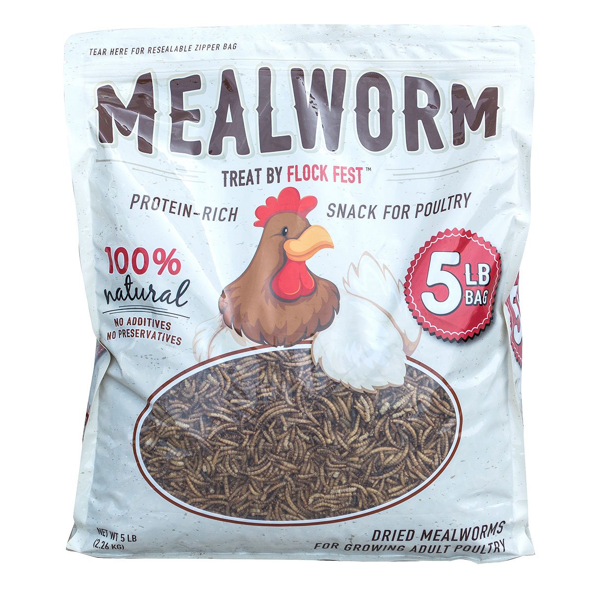 Flock Fest Dried Mealworm 5lb bag -  2 pack