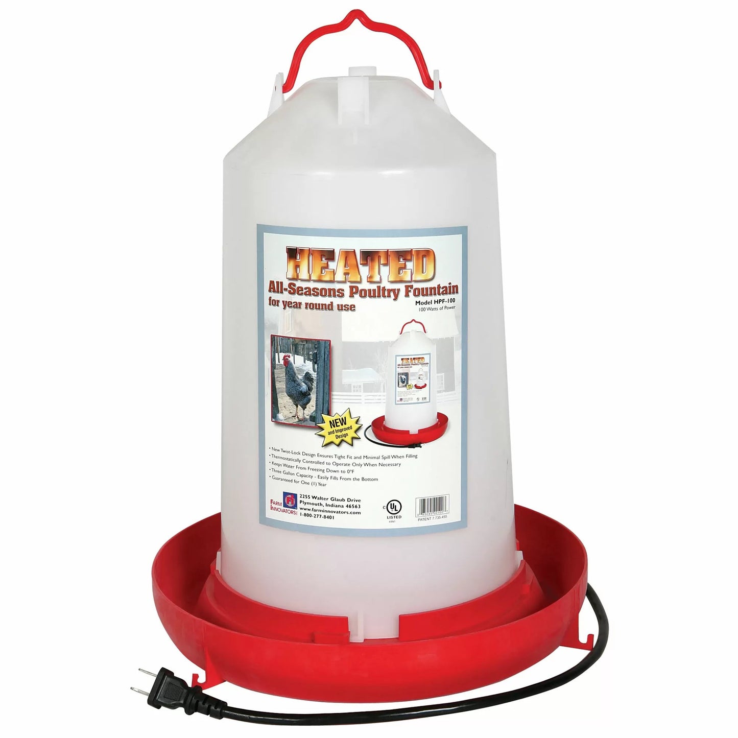 Farm Innovators™ Heated Poultry Fountain - 3 Gallon