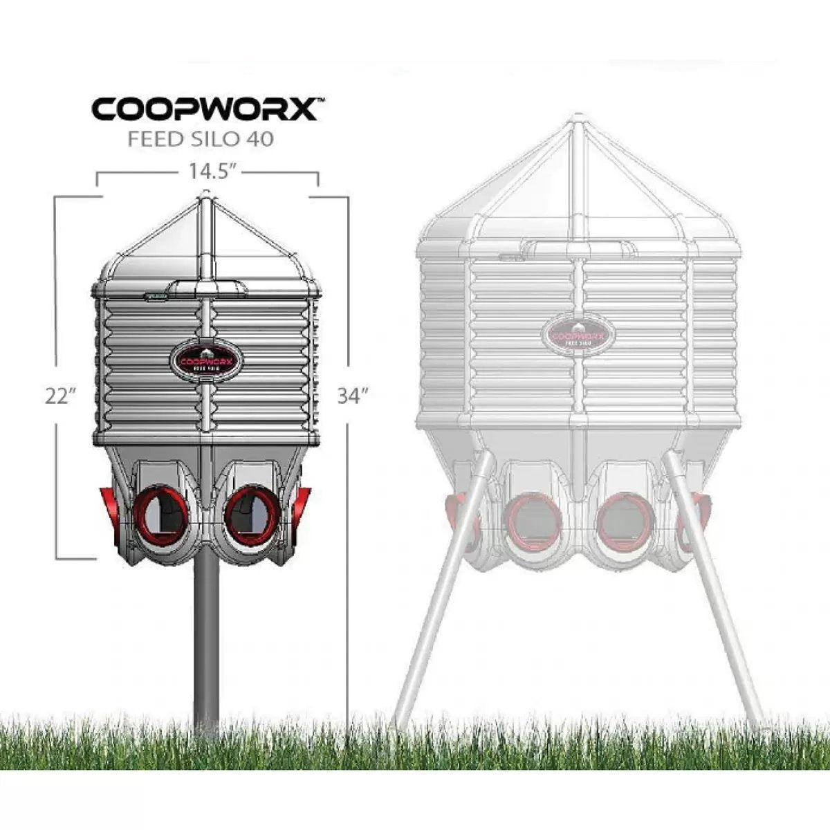 CoopWorx Feed Silo II w/Stake Mount Post