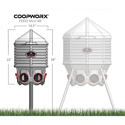 CoopWorx Feed Silo II w/Stake Mount Post